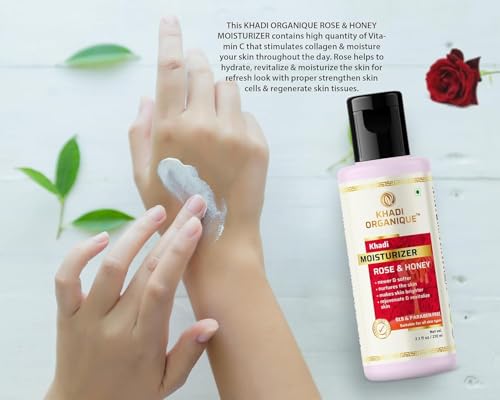 Image of Khadi Organique Rose & Honey Moisturizer Sls & Paraben Free - 210 ml (Pack of 1)