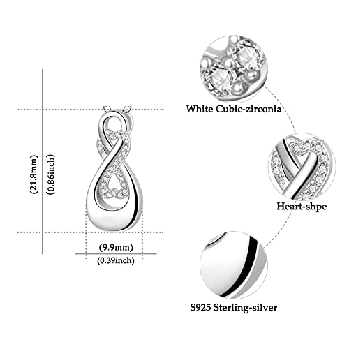 Zgby S925 Sterling Silver Necklace For Ashes Infinity Urn Necklaces Teardrop Cremation Jewelry For Ashes Keepsake Memorial Pendant For Women Men Loved Ones (White) #TOP5