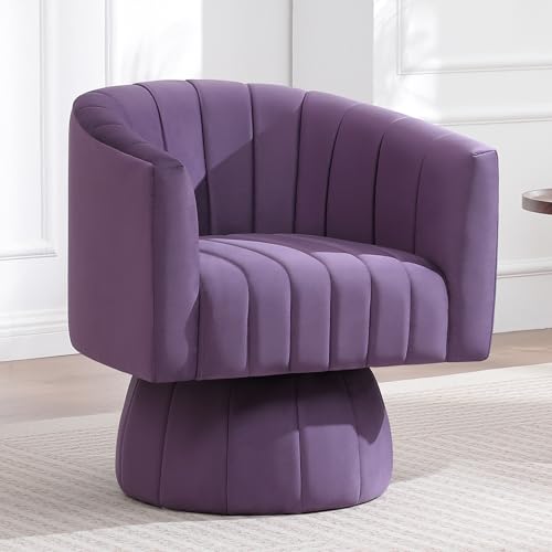 Sillón Giratorio Redondo Pequeño Confortable Violeta miniatura 1
