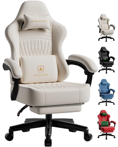 GTPLAYER Big & Tall Gaming Chair with Footrest – Extra...