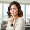 Watches for Women Waterproof Analog Quartz Rose Gold Bangles Elegant Dress Luxury Designer Wrist Watches with Diamond Timescale Dial & Gifts for Women
