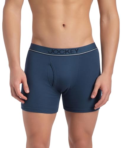 Image of Jockey 8009 Men Super Combed Cotton Rib Solid Boxer Brief with Ultrasoft and Durable Waistband