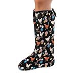 Luarisgur Leg Cast Cover Rooster Daisy Leg Plaster Sleeve Cast Sock Cover for Foot Large Decorative Below The Knee Foot Casts Cover Casts Scratcher Sleeve for Women