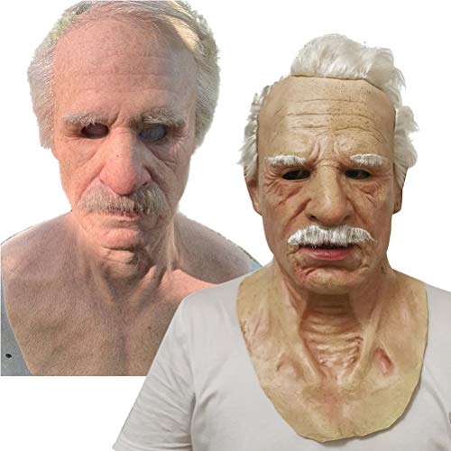 Another Me The Elder Masks, capa de rosto de látex divertida para fantasia de baile de máscaras