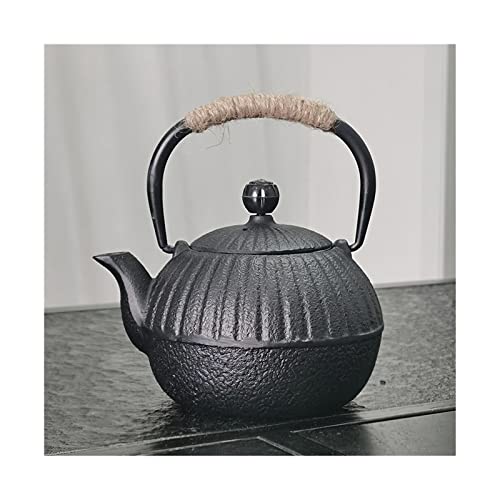 Tetera de hierro fundido de 500 ml negra con fabricante de té 2