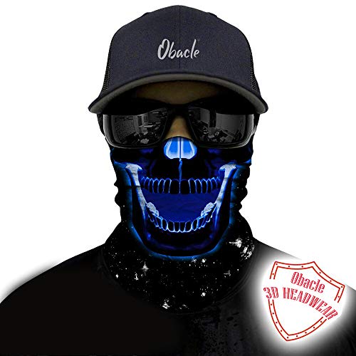Image of Obacle Skull Face Mask Half for Dust Wind UV Sun Protection Seamless 3D Tube Mask Bandana for Men Women Durable Thin Breathable Skeleton Mask Motorcycle Riding Biker Fishing Cycling Sports Festival
