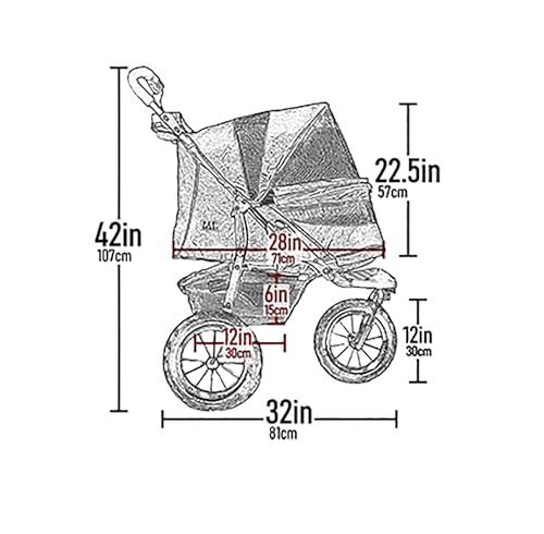 Pet Gear No-Zip Push Button Pet Stroller for Cats/Dogs, Zipperless Entry, Easy One-Hand Fold, Gel-Filled Tires, Plush Pad + Weather Cover Included, Aquamarine image 5