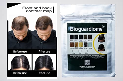 Bioguardiome-Hair-Building-Fiber-Refill-Bag-Black-Powder-Based-fibers-Natural-Hair-Thickening-Fiber-for-Thin-Hair-Men-Women-Cover-bald-spot-Black-Size-25-gm-Pack-of-1