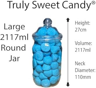 JUMBO 12 Assorted Jars 2 Scoops, 2 Tongs, 100 Bags - Vintage Victorian Pick & Mix Sweet Shop Candy Buffet Kit Party Pack (BLUE)