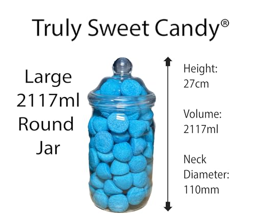 JUMBO 12 Assorted Jars 2 Scoops, 2 Tongs, 100 Bags - Vintage Victorian Pick & Mix Sweet Shop Candy Buffet Kit Party Pack (BLUE)