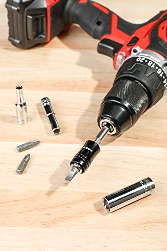 Image of ARES 70034 2-in-1 Socket Bit Holder - Holds 1 /4-Inch Drive Sockets and Bits - Quick Change Mechanism - Easy Switching Between Bits and Sockets