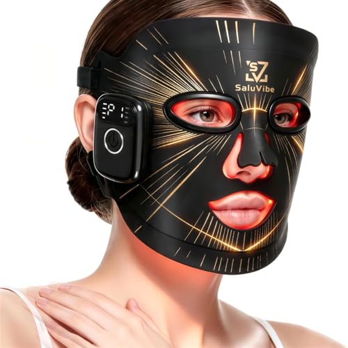 Red Light Therapy Mask for Face, Cordless LED Face Mask with 8 Light Modes