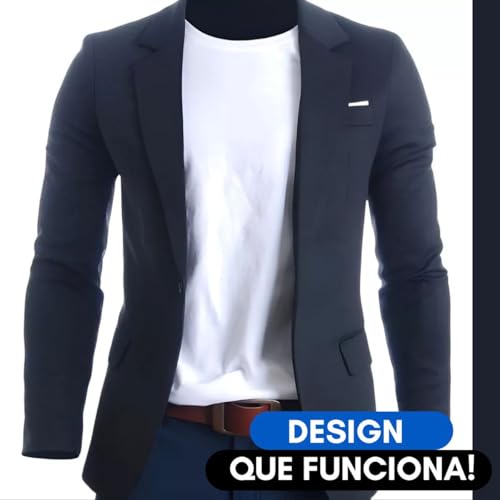 Blazer Masculino Slim 2 Botões Corte Italiano (BR, Numérico, 46, Regular, Regular, Preto)