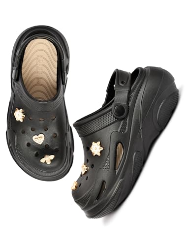Image of Fashionable Comfortable Adjustable Back Strap Clogs & Premium Cute Charms |Waterproof Anti Skid & Lightweight Cushioned Stylish Clogs Mules for Women's & Girl's BBSILK-11