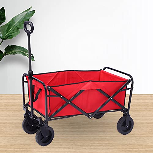 Carretilla plegable para camping al aire libre con portavasos y bolsa de almacenamiento, mango ajustable, práctico carrito para playa y compras miniatura 3