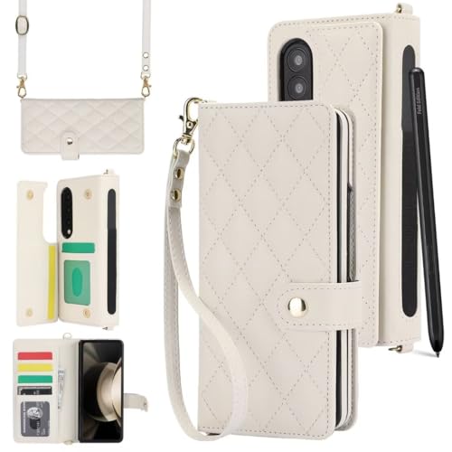 Coque Samsung Z Fold 4 5G Anti-Chute avec Cordon et Support Portefeuille