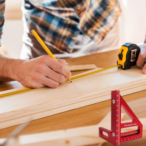 Koprek 3D Multi-Angle Measuring Ruler – 45/90 Degree Aluminum Alloy Miter Triangle Ruler, High Precision Woodworking Square Protractor for Carpentry, Engineering & DIY Projects (Red) 7 Koprek 3D Multi-Angle Measuring Ruler – 45/90 Degree Aluminum Alloy Miter Triangle Ruler, High Precision Woodworking Square Protractor for Carpentry, Engineering & DIY Projects (Red) - Image 7