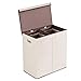 BRIAN & DANY 150L Cesto para Ropa Plegable con 2 Compartimentos, Cesto Ropa Sucia, Contenedores para La Colada Cesto Colada Doble Organizador Ropa Sucia con Bolsa Lavandería, Beige