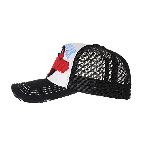 Image of WITHMOONS Meshed Baseball Cap Distressed Trucker Hat Star KR1185
