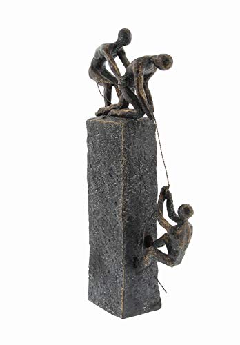 Deco 79 Polystone People Climbing Sculpture, 7" X 3" X 17", Gray #TOP3