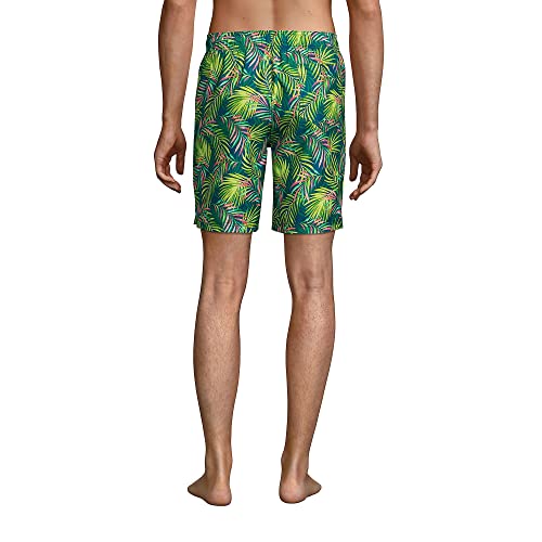 Lands' End Mens 8 Inch Volley Swim Trunk Baltic Teal Multi Palm Regular Small2