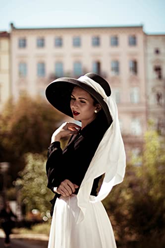 Miu Wide Brim Audrey Hepburn Hat - Adjustable And Made With 100% Natural Straw - A Perfect Holiday Sun Hat For Women #TOP5