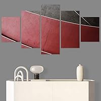 SIGNWIN 5 Panel Canvas Wall Art Abstract Architecture Modern Artwork for Home Decorations Ready to Hang - 60