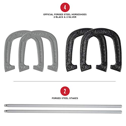 Image of Franklin Sports Horseshoes Sets - Game Sets for Adults + Kids - Includes (4) Horseshoes and (2) Ground Stakes