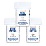 Clinical Resolution Numb Master 5% Lidocaine Numbing Cream Maximum Strength for Pain Relief, Fast Acting Topical Anesthetic Burn Itch with Vitamin E and Aloe, OTC Hemorrhoid Treatment 1.25 Oz 3pk