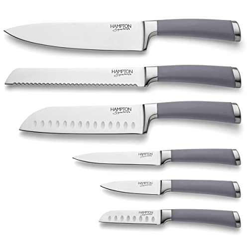 Hampton Forge Beton 7 Piece Textured Block with Knives, one size, Taupe/Grey - Image 3