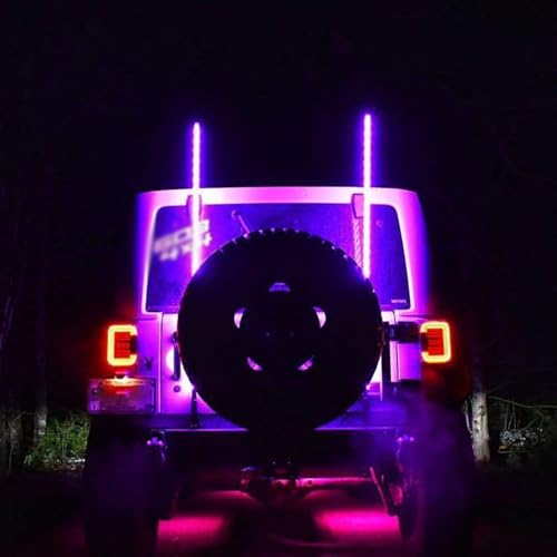 Luces de látigo LED de 360° impermeables con 20 colores para coche 3
