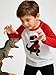 Boys Dinosaur Valentines Heart Shirt Reversible Sequin T-Shirt Tops Raglan Long Sleeve Toddler Gift Clothes Tees 5T