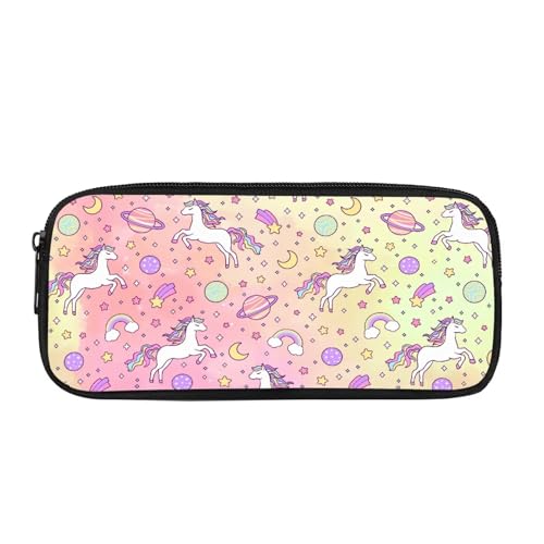 Image of Rainbow Horse Cute Pencil Case For Girls, Large Girls Pencil Pouch For School Supplies, Portable Pen Bag