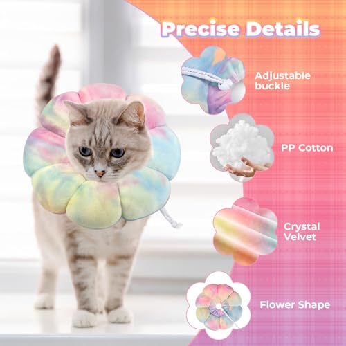 Image of Adjustable Dog Cone Collar, Soft Dog Elizabethan Collar Recovery E Collar After Surgery, Recovery E-Collar for Kittens /Puppies and Cats Recovery (Pink, M)