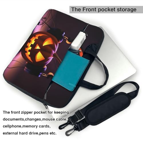 Sac ordinateur portable imprimé citrouille sacoche bandoulière mixte - 4