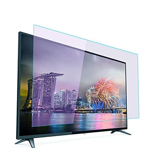 JHZDX 55 tums TV anti-blått ljus ögonskyddsfilm, LCD-TV-skärmskydd anti-krossning/anti-bländning/anti-rep-film för skarp, Sony, Samsung, LG,55 tum 1221 x 689 utan ram