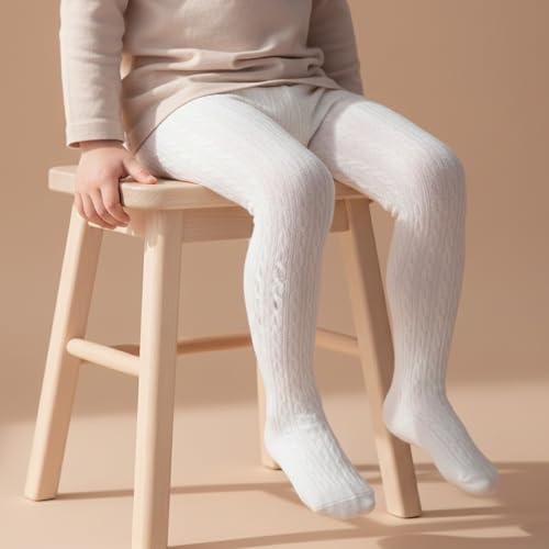 Image of SYGA Baby Tights For Girls Soft Cotton Infant Leggings Toddler Solid Knit Stockings Socks Newborn Warm Crochet Pants