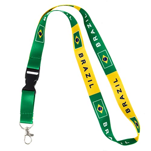 Desert Cactus Country of Brazil Flag Lanyard for Keys Keychain Souvenir Brazilian Detachable Breakaway Snap Buckle (Lanyard)