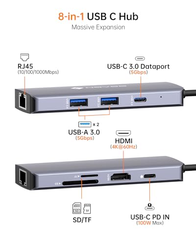Adaptateur USB C Hub NOVOO R8C PRO concentrateur PC Mac multiport - 2