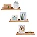 AZSKY Photo Ledge Floating Wall Shelf,Wall Mount Shelves,17inch,Set of 2,for bedrooms,Office,Living Room, Kitchen(Natural logs)