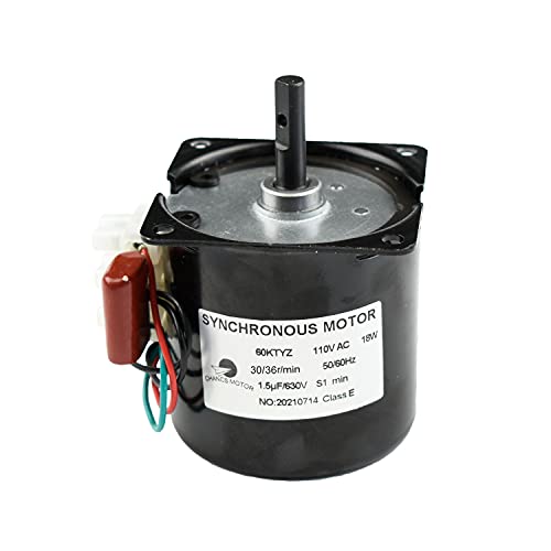 CHANCS 60KTYZ AC Synchronous Motor Low Noise 110V 30-36RPM Electric High Torque Permanent Magnet Synchronous Gear Motor