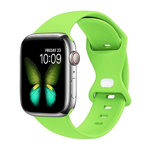 Tighesen (ティゲセン) スポーツバンド Apple Watchバンド 38mm 40mm 41mm 42mm 44mm 45mm 49mm S/M M/L レディース メンズ 防水 ソフトシリコン 交換用ストラップ アクセサリー iWatch Ultra SE Series 8/7/6/5/4/3/2/1用, 42/44/45mm S/M, シリコーン, 宝石なしの商品画像（Amazon）