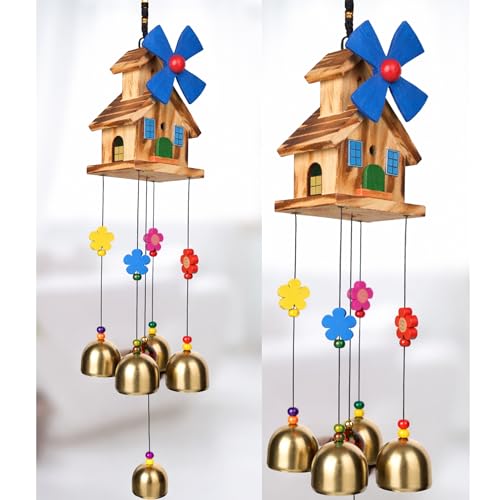 Image of Wind Chimes for Home Decor | Vastu Wind Chime for Positive Energy & Good Luck | Soothing Sound Hanging for Balcony, Entrance & Living Room | Premium Metal Bells | Housewarming Gift