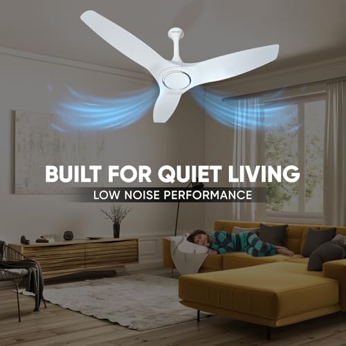 Image of CADLEC ThunderX 1200mm BLDC Ceiling Fan with Remote Control | BEE 5 star Rated Energy Efficient Ceiling Fan | High Air Delivery | 5 Year Warranty (White)