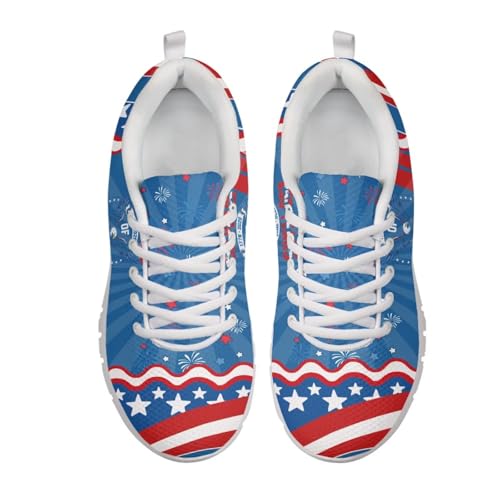 Image of Jeiento American Flag Shoes Men's Fashion Sneaker Sports Running Shoes Causal Travel Walking Flat Shoe Breathable