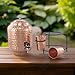 Hammered Copper Water Dispenser with Glass & Stand Capacity, 5ltr Container