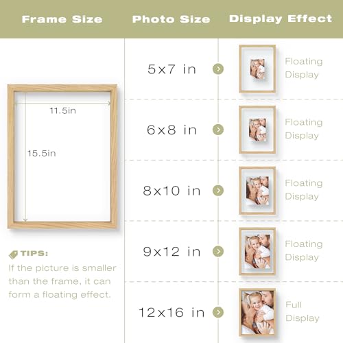 12x16 Floating Picture Frame - Natural Wood Solid Wood for Pressed Flower by Frametory - Used condition - Image 5