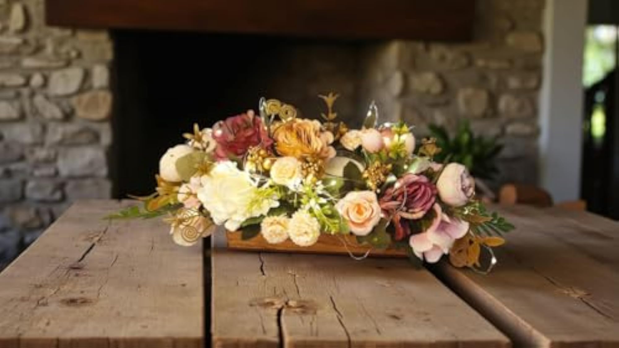 Big Wooden Base Arrangement with LED Lights