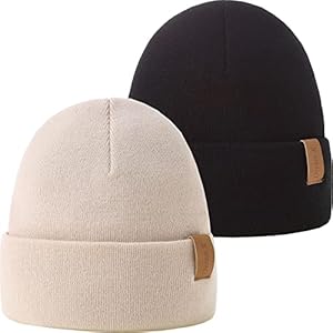 AHAHA 2PCS Berretto Invernale da Donna in Maglia Cappello Skullcap Invernale Beanie Unisex