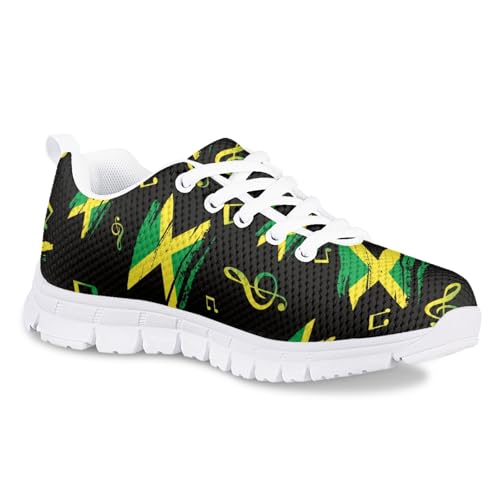 Cumagical Jamaican Flag Musical Notes Print Toddler Casual Shoes for Boys Girls Lightweight Breathable